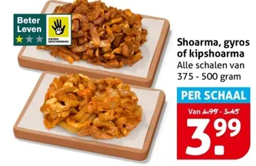 Aanbieding: Shoarma, gyros of kipshoarma