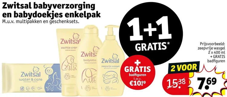 Aanbieding: Zwitsal babyverzorging en babydoekjes enkelpak
