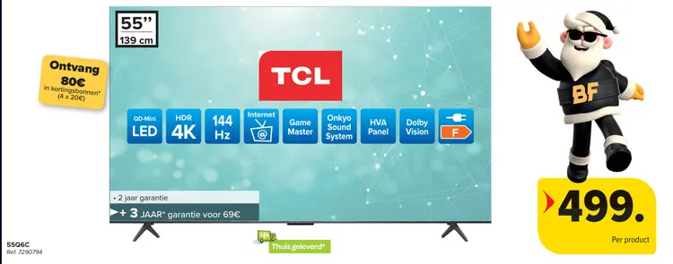 Aanbieding: TCL 55" 139 cm QD-Mini LED 4K TV
