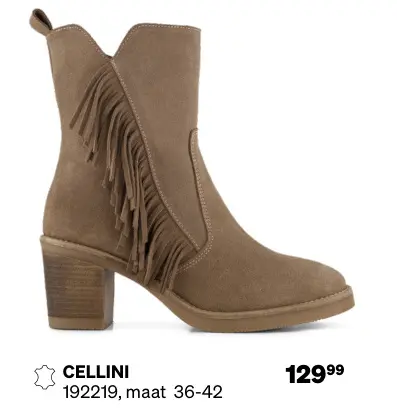 Aanbieding: Cellini enkellaarzen met hak beige suede