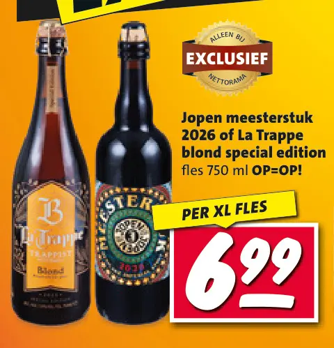 Aanbieding: Jopen meesterstuk 2026 of La Trappe blond special edition