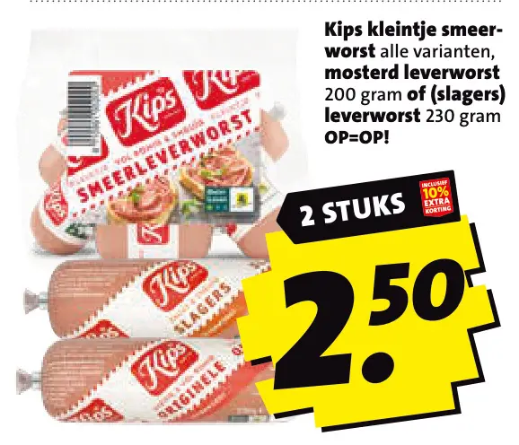 Aanbieding: Kleintje smeerworst, mosterd leverworst of (slagers) leverworst
