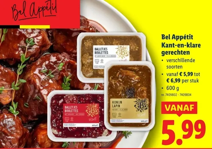 Promotie: Bel Appétit Kant-en-klare gerechten
