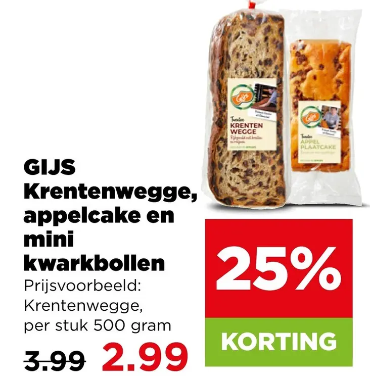 Aanbieding: Krentenwegge, appelcake en mini kwarkbollen