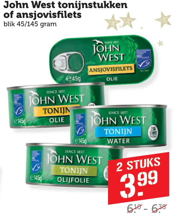 Aanbieding: Tonijnstukken of ansjovisfilets