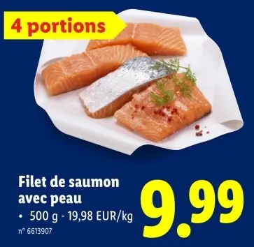 Offre: Filet de saumon avec peau