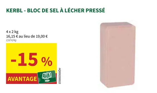 Offre: Bloc de sel à lécher pressé