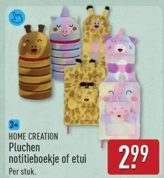 Aanbieding: Pluchen notitieboekje of etui