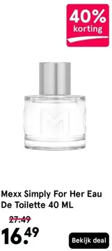 Aanbieding: Mexx Simply For Her Eau De Toilette