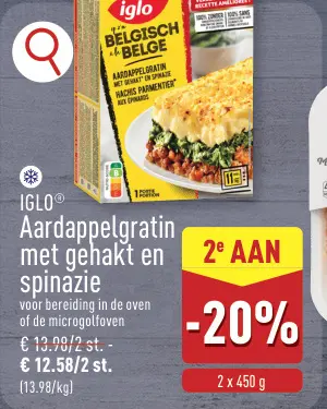 Promotie: IGLO® Aardappelgratin met gehakt en spinazie