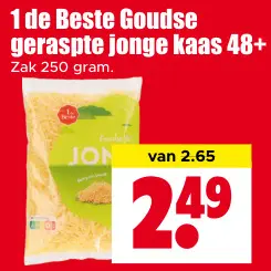 Aanbieding: Goudse geraspte jonge kaas 48+