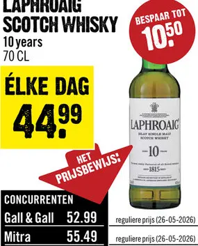 Aanbieding: Laphroaig 10 Year Old Islay Single Malt Scotch Whisky 70 cl