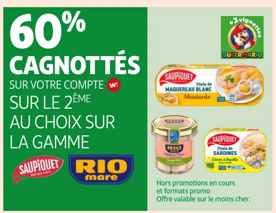 Promotie: La gamme Saupiquet et Rio Mare