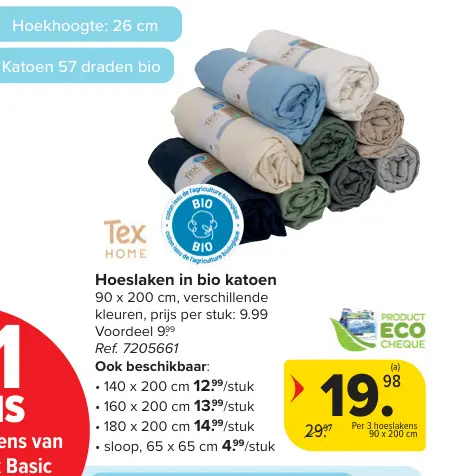 Promotie: Hoeslaken in bio katoen