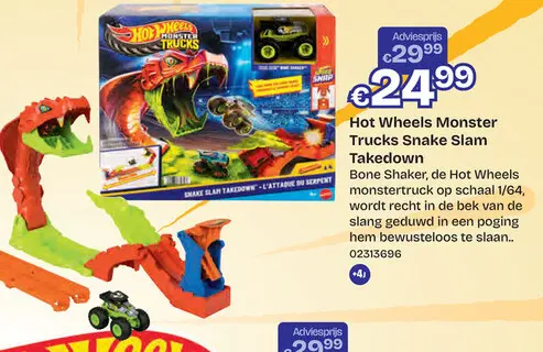 Aanbieding: Hot Wheels Monster Trucks SNAKE SLAM TAKEDOWN