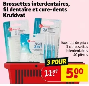 Offre: Brossettes interdentaires, fil dentaire et cure-dents