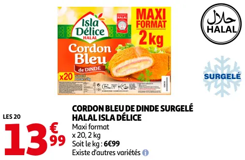 Promotie: Cordon bleu de dinde surgelé halal