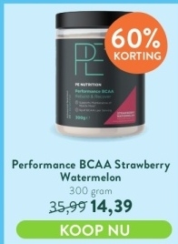 Aanbieding: PE Nutrition Performance BCAA Strawberry Watermelon - 300g