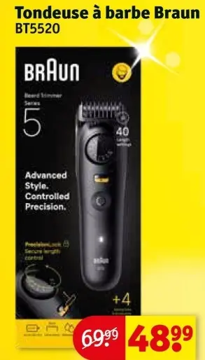 Offre: Tondeuse a Barbe Braun BT5520