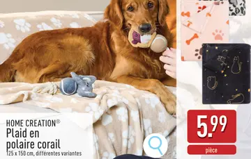 Offre: Plaid en polaire corail