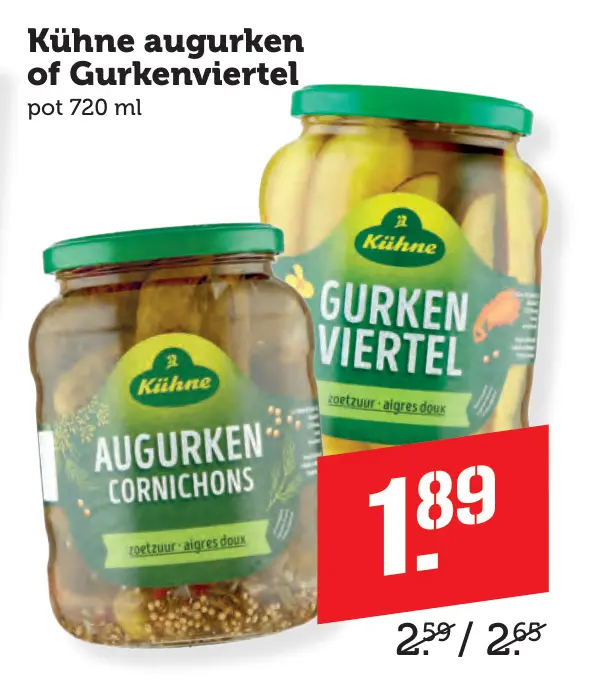 Aanbieding: Kühne augurken of Gurkenviertel
