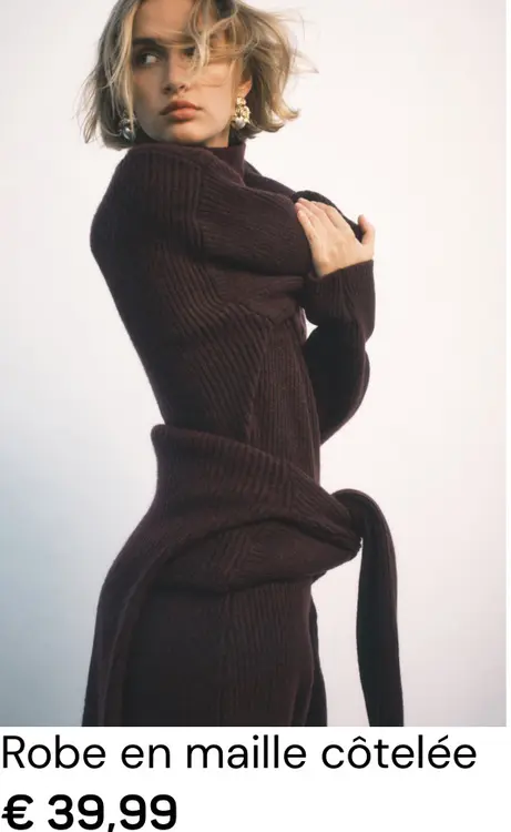 Offre: Robe en maille côtelée
