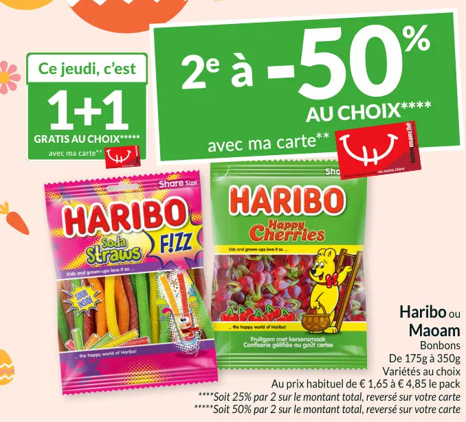 Offre: Haribo ou Maoam Bonbons