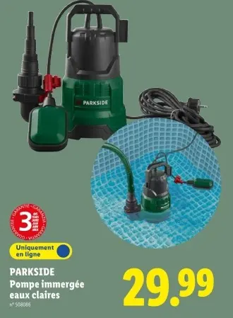 Offre: Pompe immergée eaux claires