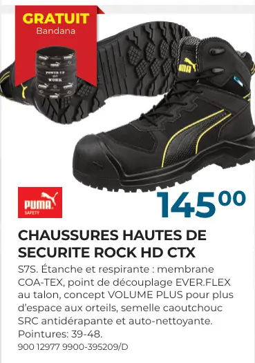 Offre: Chaussures hautes de securite rock hd ctx