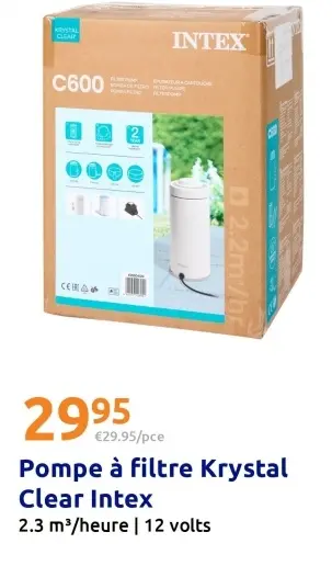 Offre: Pompe à filtre Krystal Clear Intex