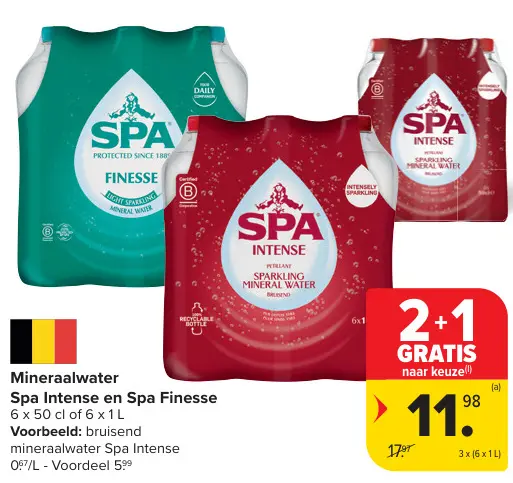 Promotie: Mineraalwater Spa Intense en Spa Finesse