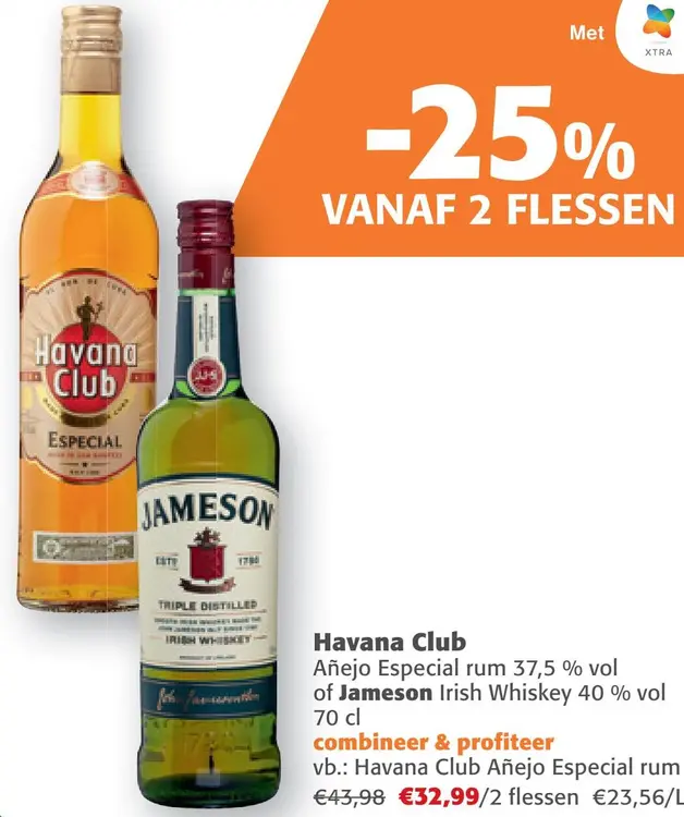 Aanbieding: Havana Club Añejo Especial rum of Jameson Irish Whiskey