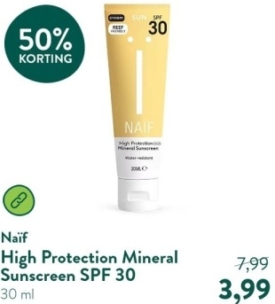 Aanbieding: Naïf High Protection Mineral Sunscreen SPF 30 - 30ml