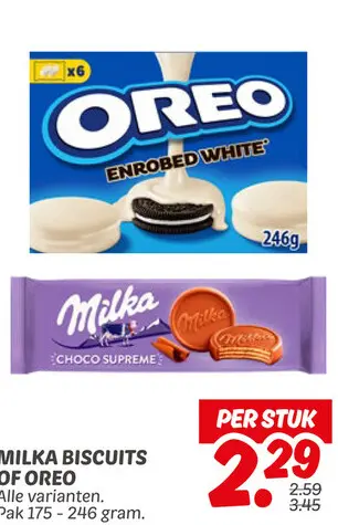 Aanbieding: Milka biscuits of OREO