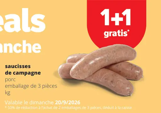 Offre: Saucisses de campagne