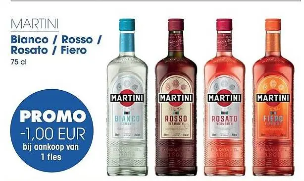 Promotie: Martini Bianco / Rosso / Rosato / Fiero
