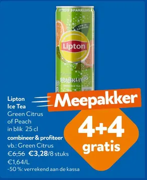 Aanbieding: Lipton Ice Tea Green Citrus of Peach