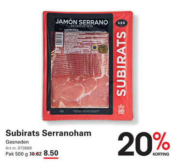 Aanbieding: Subirats Serranoham