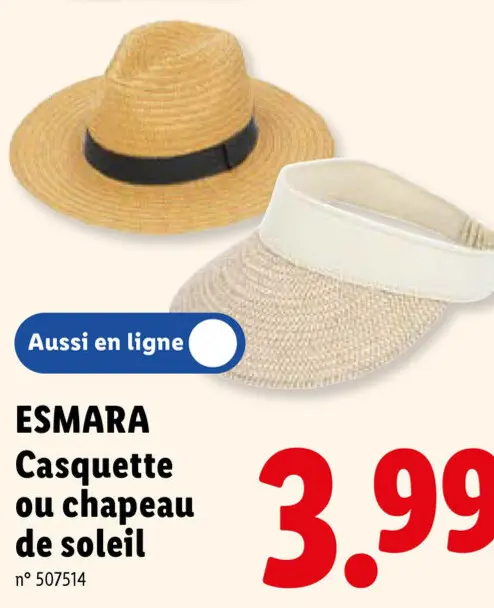 Offre: Casquette ou chapeau de soleil