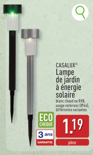 Offre: Lampe de jardin à énergie solaire