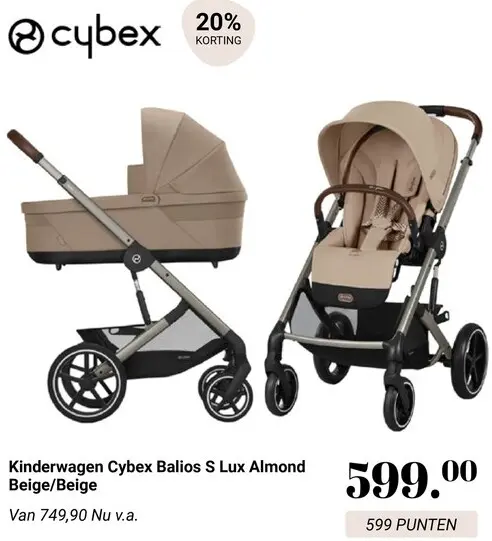 Aanbieding: Kinderwagen Balios S Lux Almond Beige/Beige