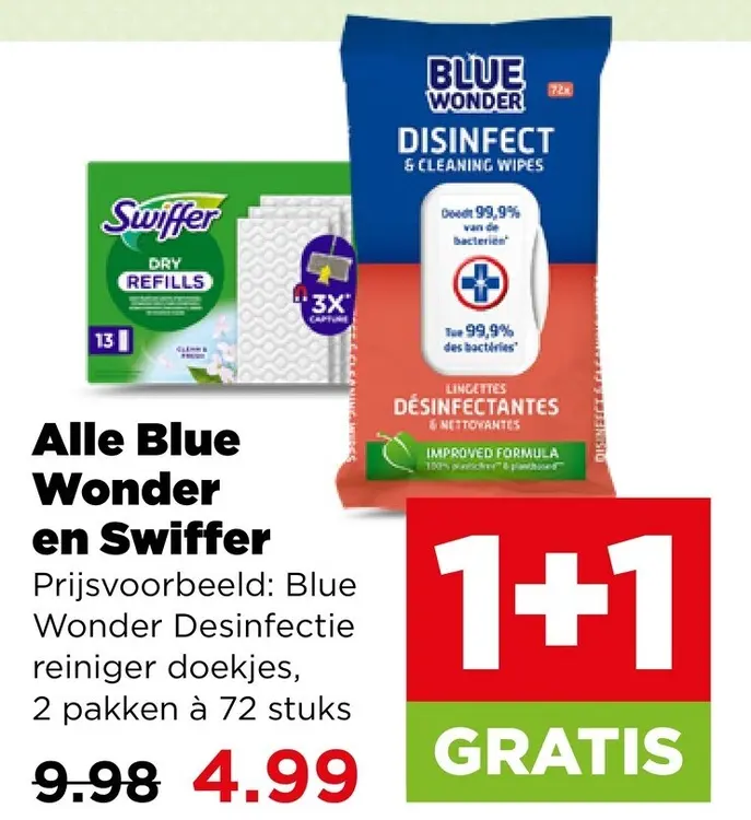 Aanbieding: Blue Wonder en Swiffer