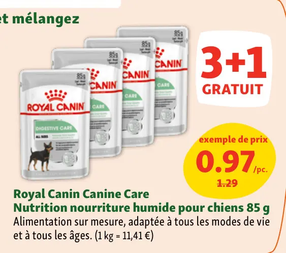 Offre: Canine Care Nutrition nourriture humide pour 