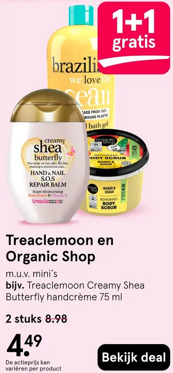 Aanbieding: Treaclemoon en Organic Shop