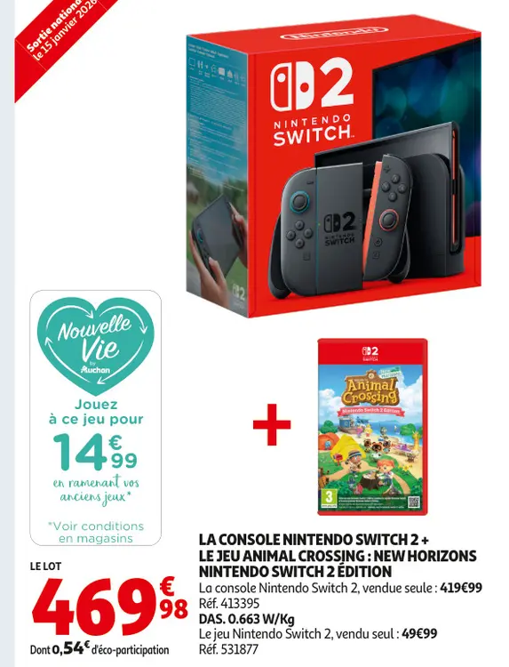 Promotie: La console Nintendo switch 2 + le jeu animal