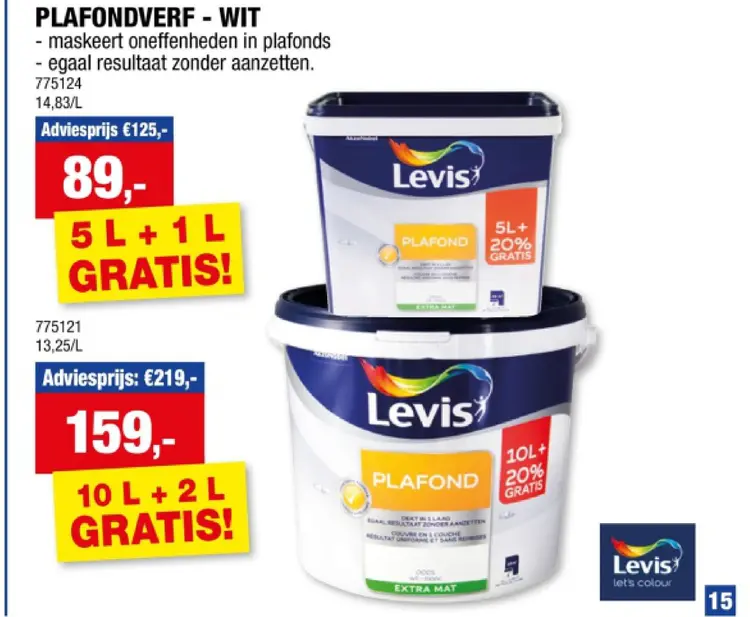 Promotie: Plafondverf - wit
