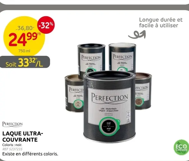 Offre: Laque ultra-couvrante