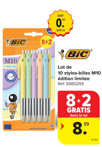 Offre: Lot de 10 stylos-billes M10 édition limitée