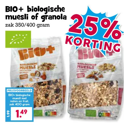 Aanbieding: Biologische muesli of granola