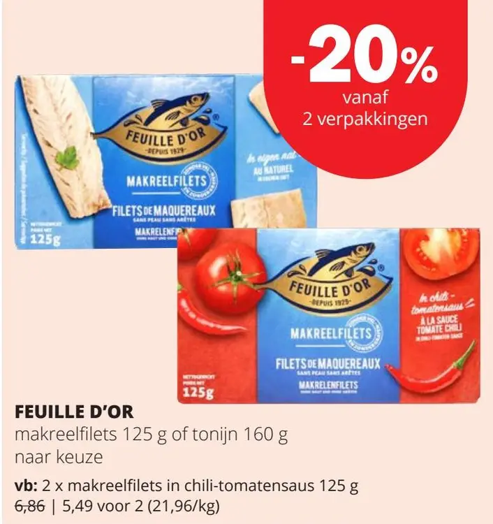 Promotie: Makreelfilets of tonijn
